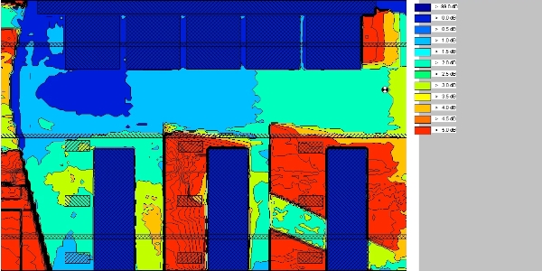 Industrial hall noise map with CadnaR