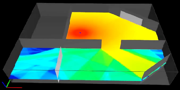 Industrial hall noise map with CadnaR