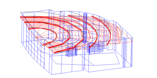 Auditorium acoustic ceiling design
