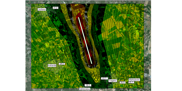 Airport noise map